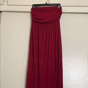 Women’s Burgundy Maxi Dress | Large | Tube Top